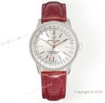 Swiss Copy Breitling Navitimer Automatic Silver Dial Red Leather Strap 35mm